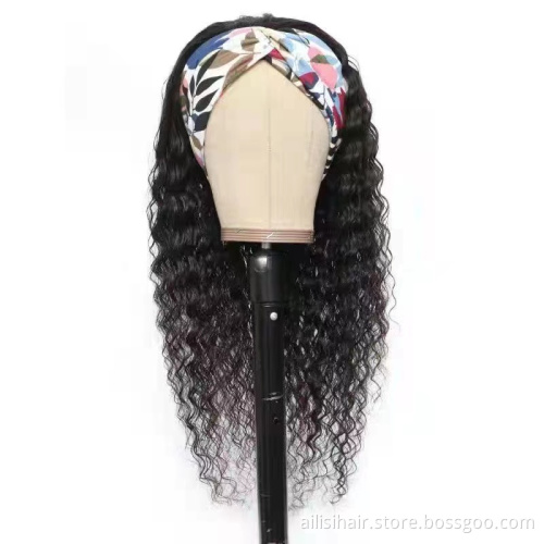 Wholesale Human Hair Headband Wigs For Black Women Raw Virgin Human Hair Headband Wigs